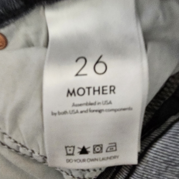 MOTHER The Rascal Ankle Fray High Rise Straight Leg Flare Gray Jeans 26 Preowned - Picture 10 of 11